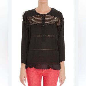 Isabel Marant Etoile Black Chay Top Black Crochet Detail Blouse Top
